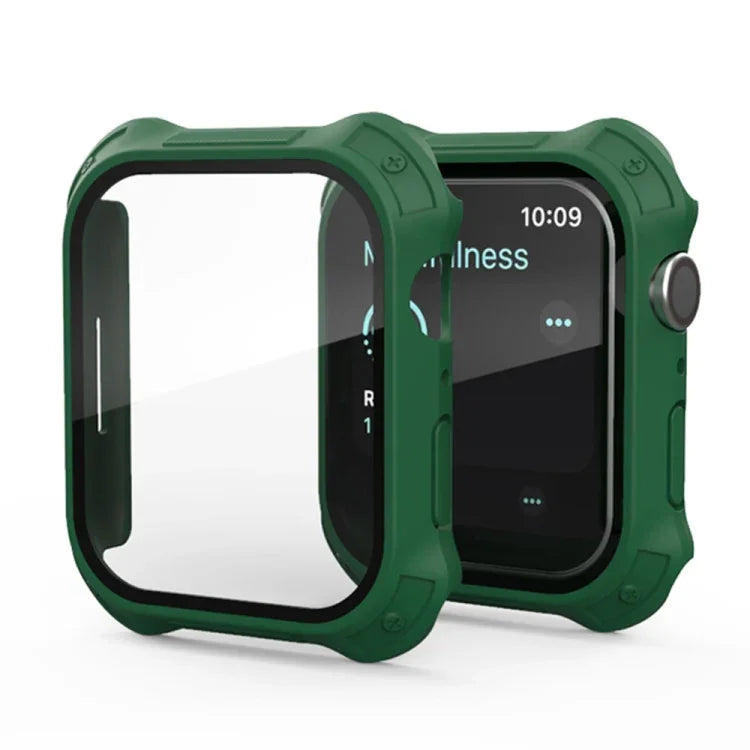 Ốp bảo vệ 2 trong 1 khung PC mờ + kính cường lực bảo vệ màn hình, Dành cho Apple Watch Series 9 / 8 / 7 45mm, Dành cho Apple Watch Series 9 / 8 / 7 41mm