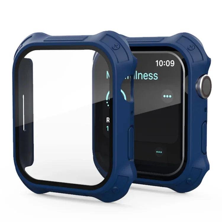 Ốp bảo vệ 2 trong 1 khung PC mờ + kính cường lực bảo vệ màn hình, Dành cho Apple Watch Series 9 / 8 / 7 45mm, Dành cho Apple Watch Series 9 / 8 / 7 41mm