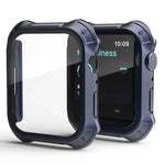 2 in 1 PC Frame + Screen Tempered Glass Film Protective Case, For Apple Watch Series 9 / 8 / 7 41mm, For Apple Watch Series 9 / 8 / 7 45mm