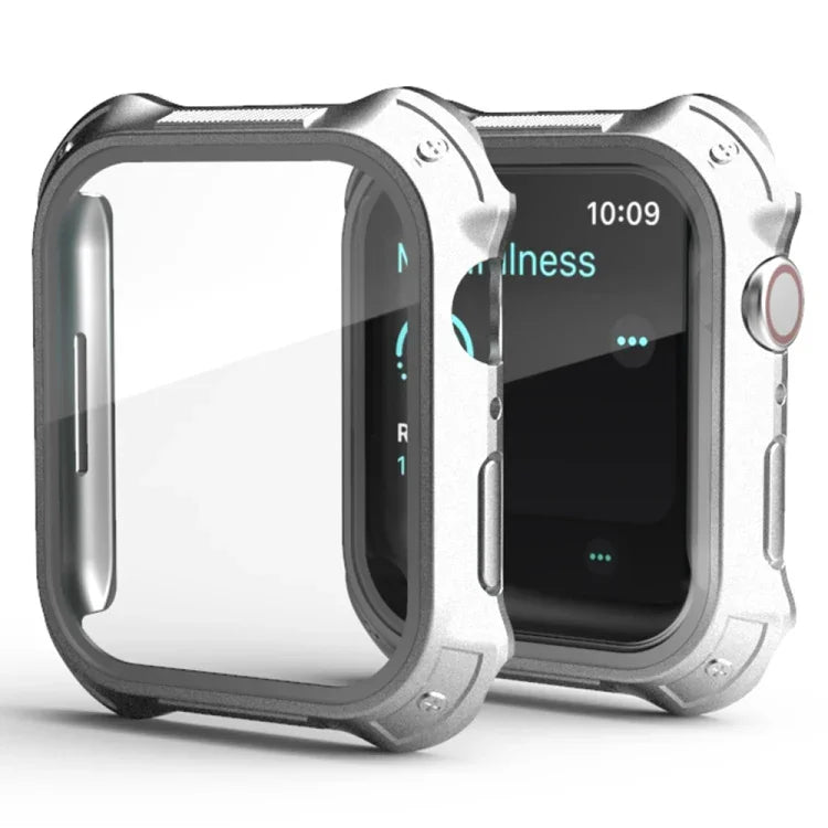 2 in 1 PC Frame + Screen Tempered Glass Film Protective Case, For Apple Watch Series 9 / 8 / 7 41mm, For Apple Watch Series 9 / 8 / 7 45mm