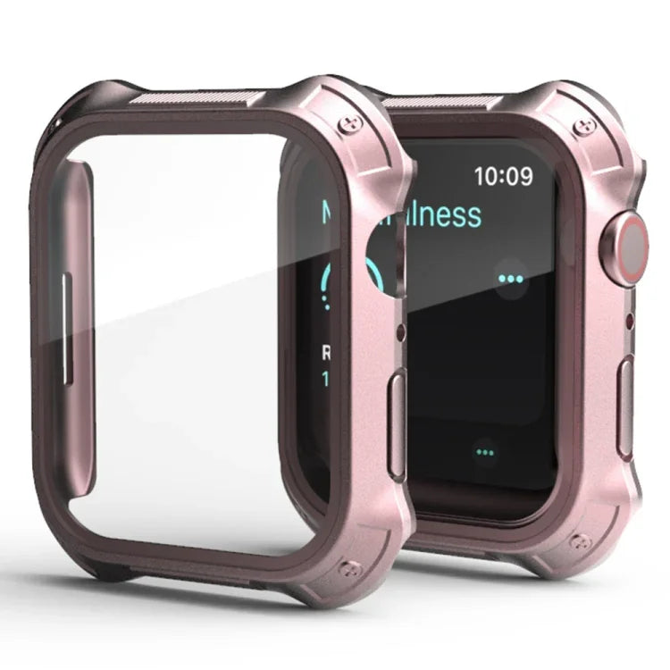 2 in 1 PC Frame + Screen Tempered Glass Film Protective Case, For Apple Watch Series 9 / 8 / 7 41mm, For Apple Watch Series 9 / 8 / 7 45mm
