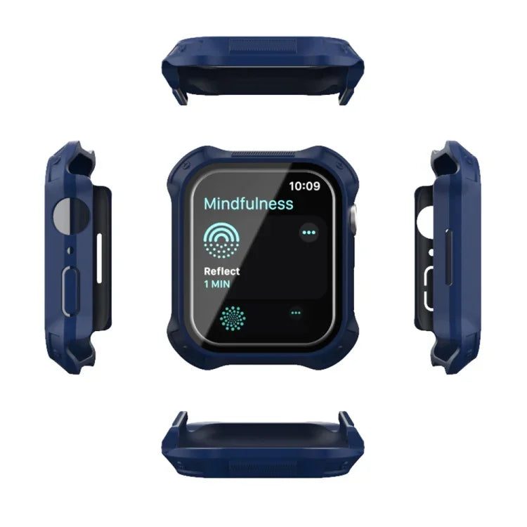 2 in 1 PC Frame + Screen Tempered Glass Film Protective Case, For Apple Watch Series 9 / 8 / 7 41mm, For Apple Watch Series 9 / 8 / 7 45mm