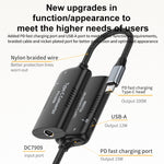 Bộ chuyển đổi đa chức năng + Type-C + USB cái sang Type-C, DC5521 / 5525, DC7406, DC7909, cổng vuông