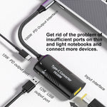 Bộ chuyển đổi đa chức năng + Type-C + USB cái sang Type-C, DC5521 / 5525, DC7406, DC7909, cổng vuông