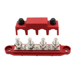 RV Ship High Current Power Distribution Terminal Block with Cover, Black M8 Stud, Red M8 Stud, Black M10 Stud, Red M10 Stud, 1 Pair Black & Red M8 Stud, 1 Pair Black & Red M10 Stud