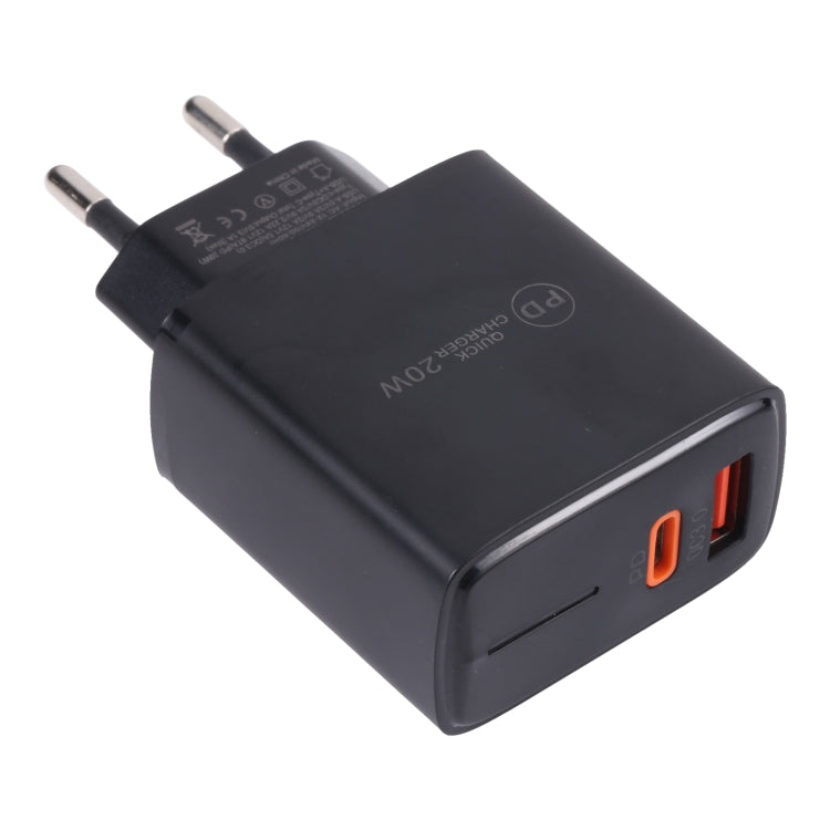 Sạc nhanh LZ-1130 PD 20W Type-C+QC 3.0 USB, phích cắm EU 20W, phích cắm Mỹ 20W