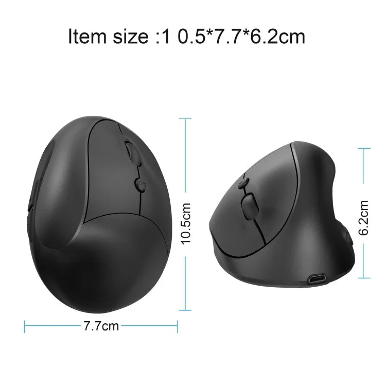 Chuột chơi game không dây 2.4G có thể sạc lại thiết kế đứng công thái học X10, X10 có thể sạc lại (Đen), X10 có thể sạc lại (Xám)