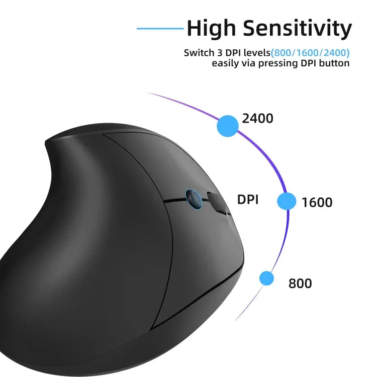 Chuột chơi game không dây 2.4G có thể sạc lại thiết kế đứng công thái học X10, X10 có thể sạc lại (Đen), X10 có thể sạc lại (Xám)