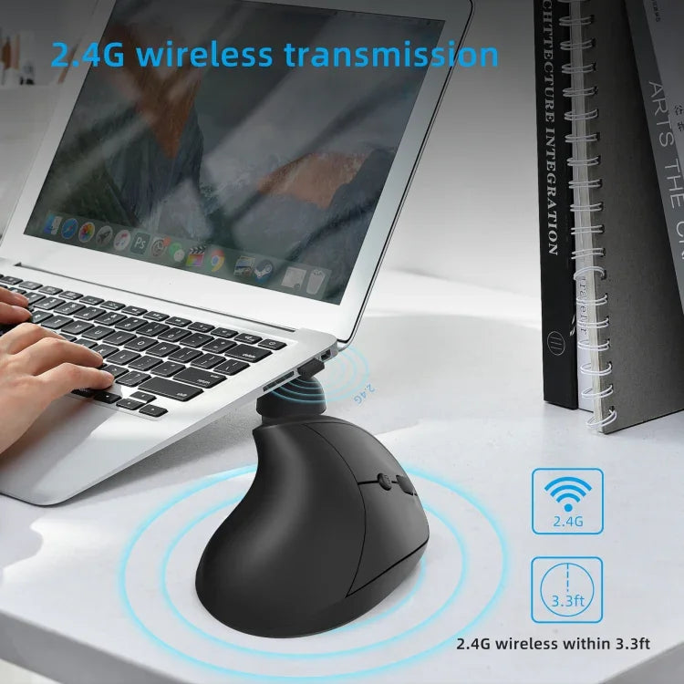 Chuột chơi game không dây 2.4G có thể sạc lại thiết kế đứng công thái học X10, X10 có thể sạc lại (Đen), X10 có thể sạc lại (Xám)