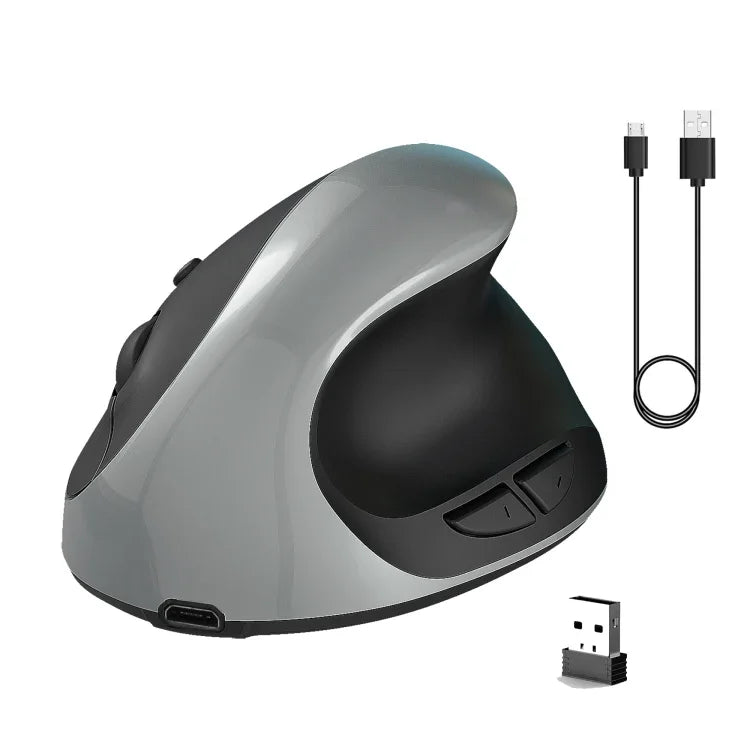 Chuột chơi game không dây 2.4G có thể sạc lại thiết kế đứng công thái học X10, X10 có thể sạc lại (Đen), X10 có thể sạc lại (Xám)