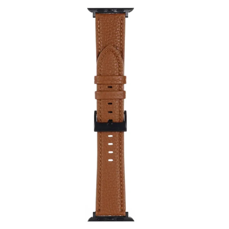 Dây đồng hồ da họa tiết Litchi cho Apple Watch Series, 7 45mm / 6&SE&5&4 44mm / 3&2&1 42mm, 7 41mm / 6&SE&5&4 40mm / 3&2&1 38mm