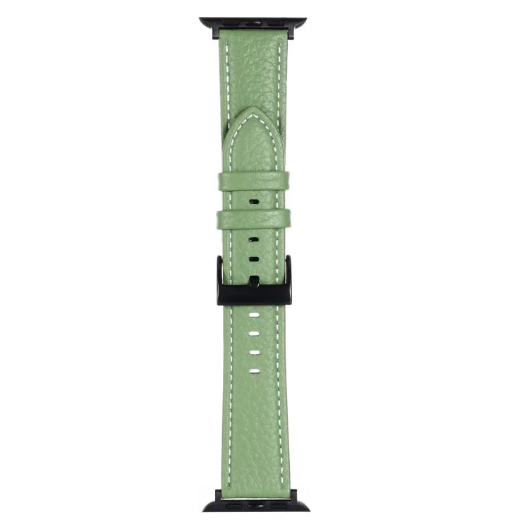 Dây đồng hồ da họa tiết Litchi cho Apple Watch Series, 7 45mm / 6&SE&5&4 44mm / 3&2&1 42mm, 7 41mm / 6&SE&5&4 40mm / 3&2&1 38mm
