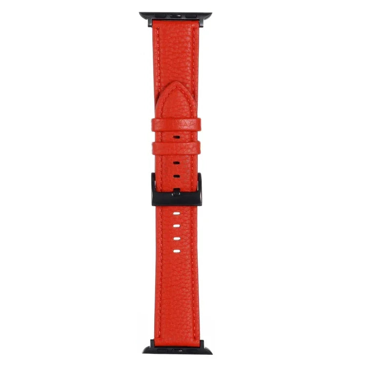 Dây đồng hồ da họa tiết Litchi cho Apple Watch Series, 7 45mm / 6&SE&5&4 44mm / 3&2&1 42mm, 7 41mm / 6&SE&5&4 40mm / 3&2&1 38mm