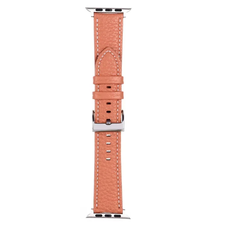 Dây đồng hồ da họa tiết Litchi cho Apple Watch Series, 7 45mm / 6&SE&5&4 44mm / 3&2&1 42mm, 7 41mm / 6&SE&5&4 40mm / 3&2&1 38mm