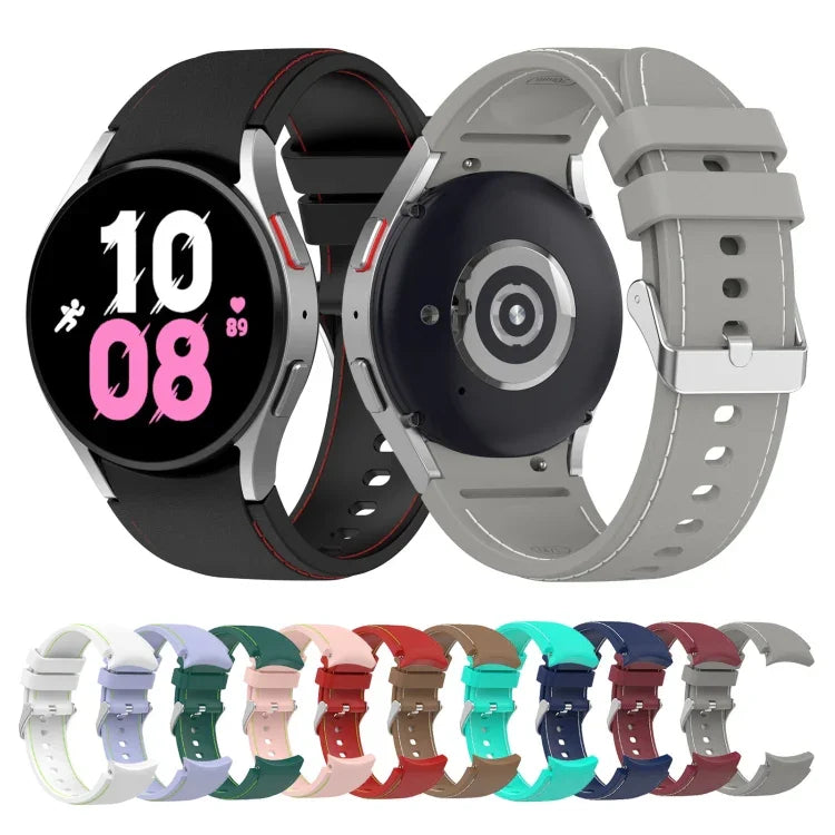Dây đồng hồ silicone họa tiết da đa năng, dành cho Samsung Galaxy Watch5 / Watch5 Pro / Watch4