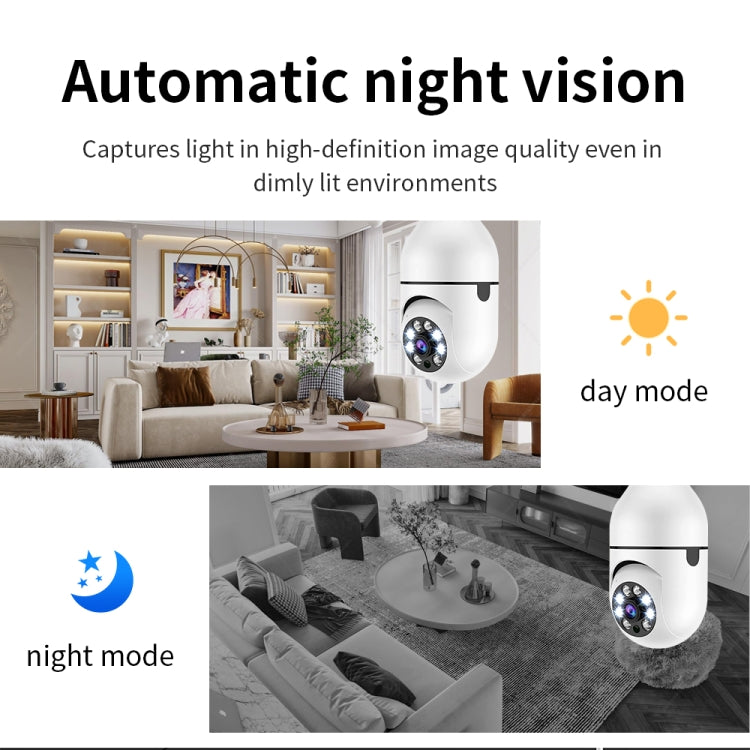 Camera bóng đèn HD 2MP A6 WiFi hỗ trợ phát hiện chuyển động/âm thanh hai chiều/tầm nhìn ban đêm/thẻ TF, Không kèm thẻ nhớ
