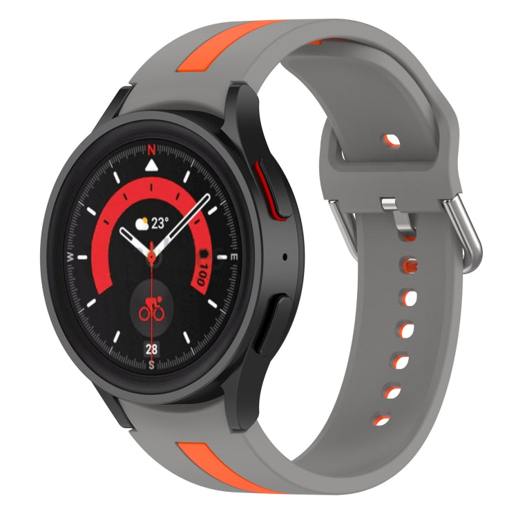 Dây đồng hồ silicone sọc hai màu, dành cho Samsung Galaxy Watch5 / Watch5 Pro