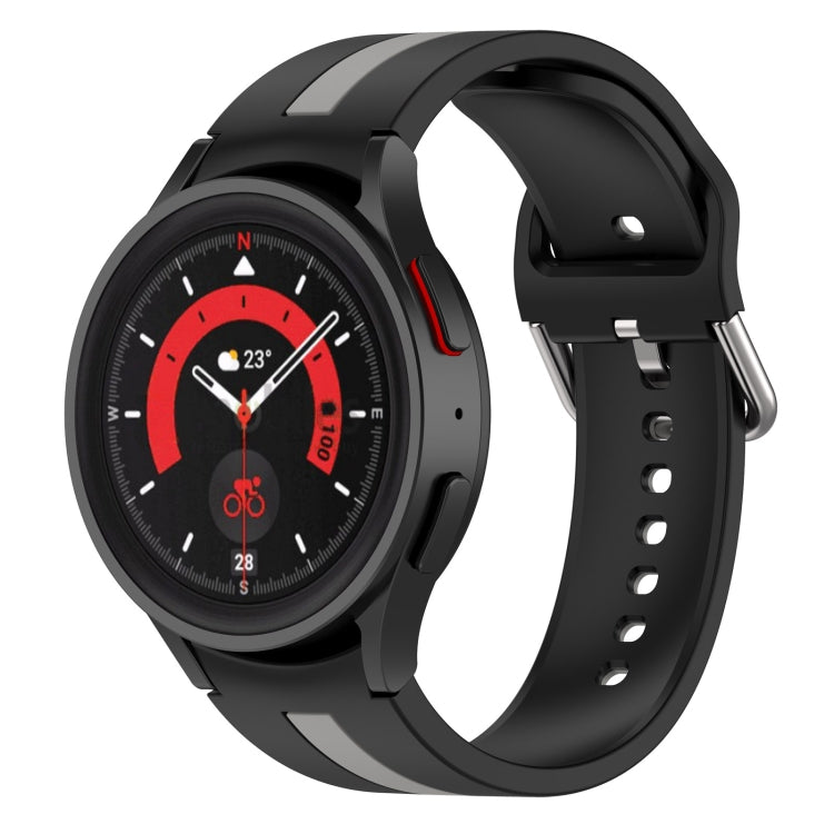 Dây đồng hồ silicone sọc hai màu, dành cho Samsung Galaxy Watch5 / Watch5 Pro