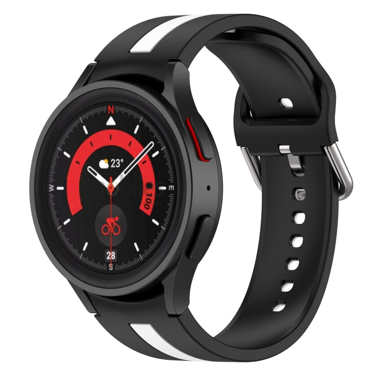Dây đồng hồ silicone sọc hai màu, dành cho Samsung Galaxy Watch5 / Watch5 Pro