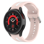 Dây đồng hồ silicone sọc hai màu, dành cho Samsung Galaxy Watch5 / Watch5 Pro