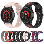 Dây đồng hồ silicone sọc hai màu, dành cho Samsung Galaxy Watch5 / Watch5 Pro