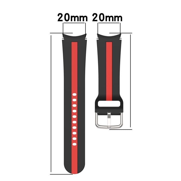 Dây đồng hồ silicone sọc hai màu, dành cho Samsung Galaxy Watch5 / Watch5 Pro