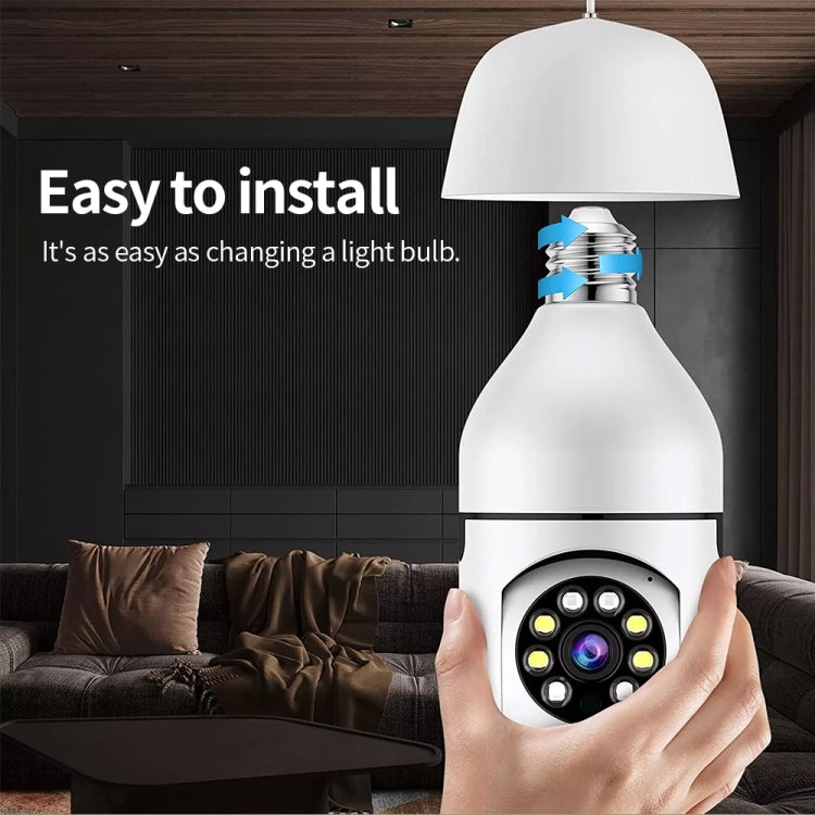 Camera WiFi bóng đèn HD 2MP A6 hỗ trợ phát hiện chuyển động/âm thanh hai chiều/tầm nhìn ban đêm/thẻ TF, Kèm thẻ nhớ 16G