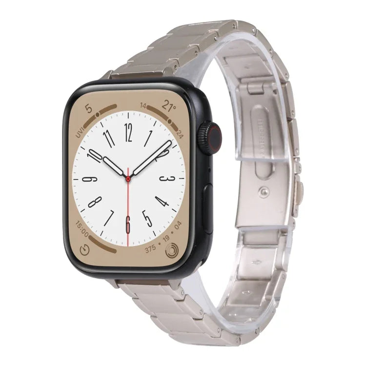 Dây đồng hồ kim loại ba hạt cho Apple Watch Series, 7 45mm / 6&SE&5&4 44mm / 3&2&1 42mm, 7 41mm / 6&SE&5&4 40mm / 3&2&1 38mm