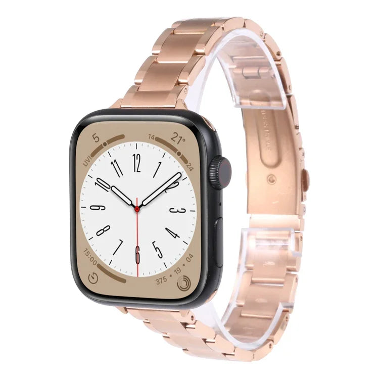 Dây đồng hồ kim loại ba hạt cho Apple Watch Series, 7 45mm / 6&SE&5&4 44mm / 3&2&1 42mm, 7 41mm / 6&SE&5&4 40mm / 3&2&1 38mm