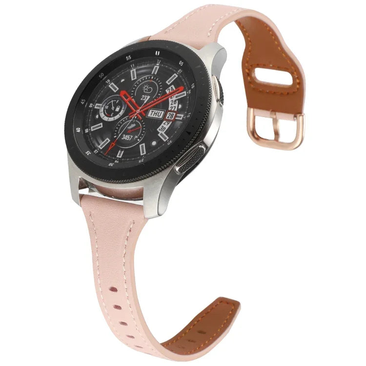 Dây đồng hồ da thật khóa ngược 22mm, dành cho Samsung Galaxy Watch3 / Huawei Watch GT3 Pro
