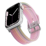 Dây đồng hồ silicone mờ trong suốt cho Apple Watch Series, 7 45mm / 6&SE&5&4 44mm / 3&2&1 42mm, 7 41mm / 6&SE&5&4 40mm / 3&2&1 38mm