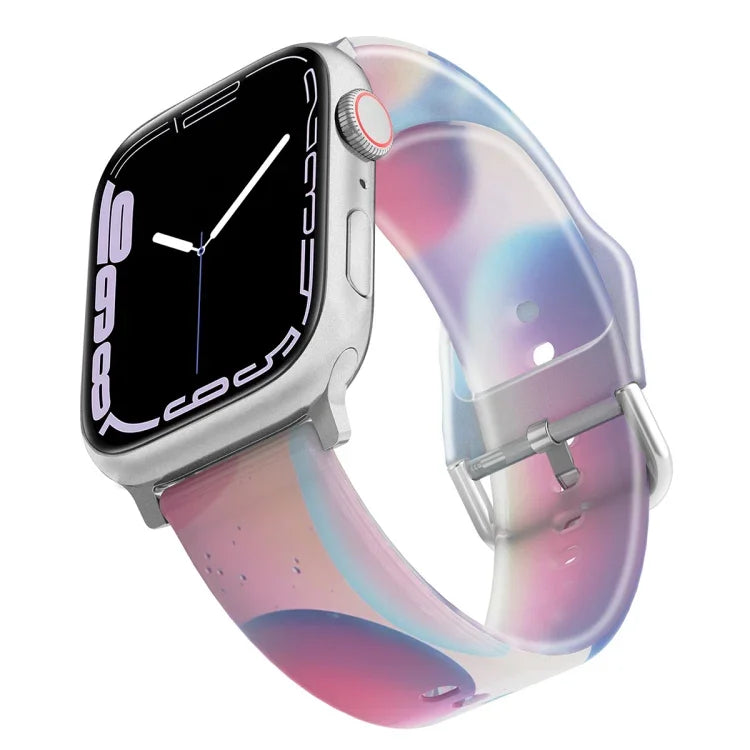 Dây đồng hồ silicone mờ trong suốt cho Apple Watch Series, 7 45mm / 6&SE&5&4 44mm / 3&2&1 42mm, 7 41mm / 6&SE&5&4 40mm / 3&2&1 38mm