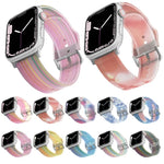Dây đồng hồ silicone mờ trong suốt cho Apple Watch Series, 7 45mm / 6&SE&5&4 44mm / 3&2&1 42mm, 7 41mm / 6&SE&5&4 40mm / 3&2&1 38mm