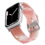 Dây đồng hồ silicone mờ trong suốt cho Apple Watch Series, 7 45mm / 6&SE&5&4 44mm / 3&2&1 42mm, 7 41mm / 6&SE&5&4 40mm / 3&2&1 38mm