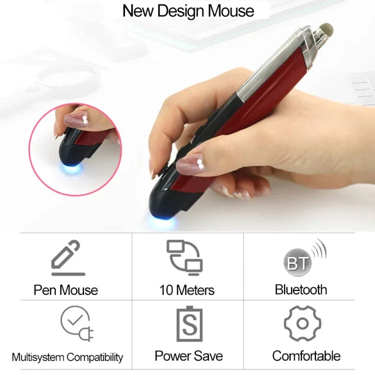 Bút chuột Bluetooth không dây đa chức năng PR-08, bút chuột cảm ứng, 4 phím (Trắng), 4 phím (Xanh dương), 4 phím (Xám), 4 phím (Đỏ), 4 phím (Đen)
