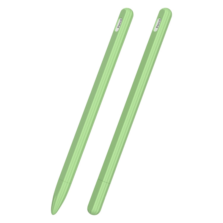 Ốp bút cảm ứng silicone lỏng sọc 3 trong 1 với hai nắp đầu bút, dành cho Apple Pencil 1, dành cho Apple Pencil 2