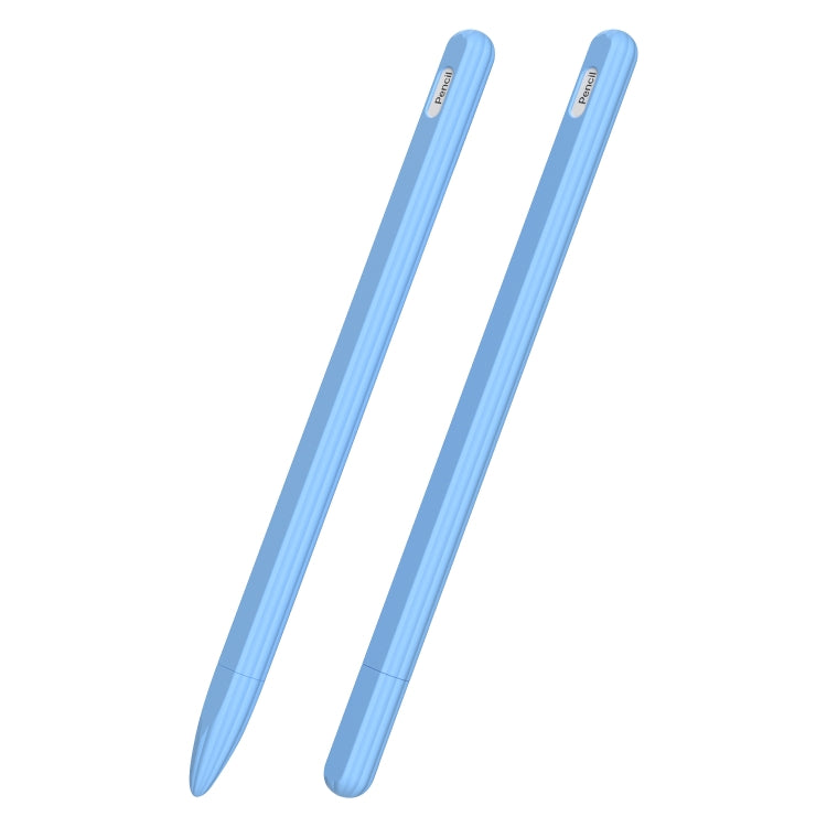 Ốp bút cảm ứng silicone lỏng sọc 3 trong 1 với hai nắp đầu bút, dành cho Apple Pencil 1, dành cho Apple Pencil 2