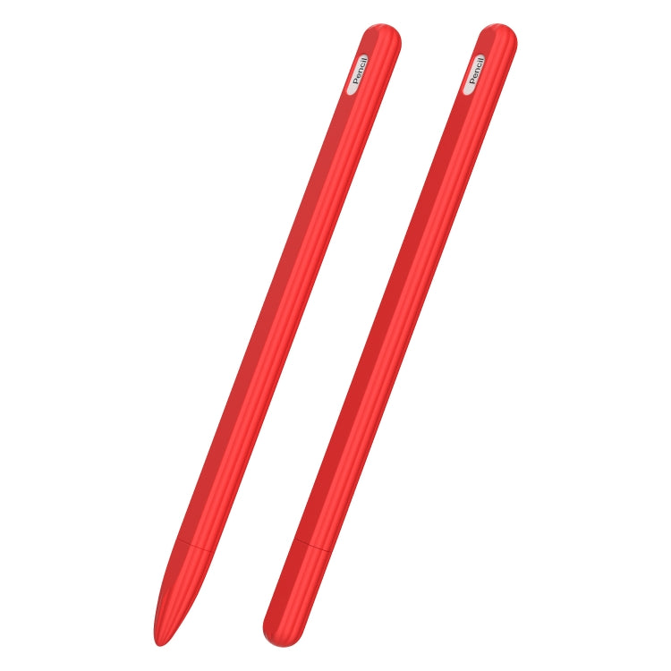 Ốp bút cảm ứng silicone lỏng sọc 3 trong 1 với hai nắp đầu bút, dành cho Apple Pencil 1, dành cho Apple Pencil 2