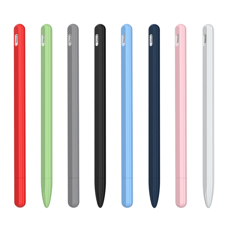 Ốp bút cảm ứng silicone lỏng sọc 3 trong 1 với hai nắp đầu bút, dành cho Apple Pencil 1, dành cho Apple Pencil 2