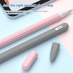 Ốp bút cảm ứng silicone lỏng sọc 3 trong 1 với hai nắp đầu bút, dành cho Apple Pencil 1, dành cho Apple Pencil 2