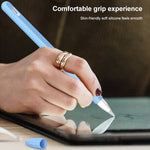 Ốp bút cảm ứng silicone lỏng sọc 3 trong 1 với hai nắp đầu bút, dành cho Apple Pencil 1, dành cho Apple Pencil 2