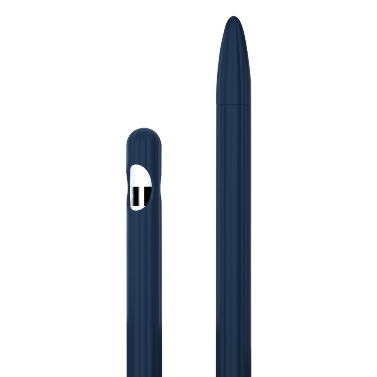 Ốp bút cảm ứng silicone lỏng sọc 3 trong 1 với hai nắp đầu bút, dành cho Apple Pencil 1, dành cho Apple Pencil 2