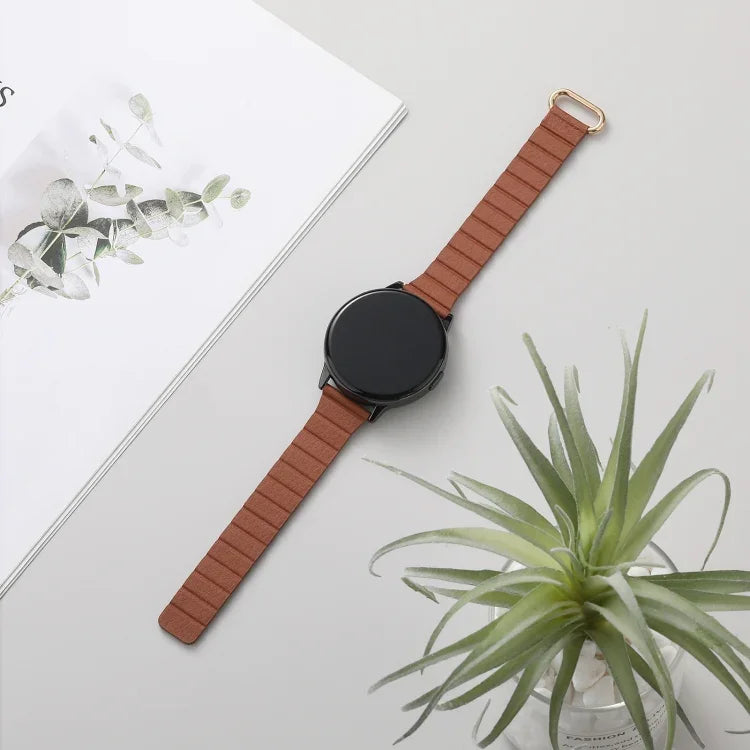 Dây đồng hồ da khóa nam châm 22mm, dành cho Samsung Galaxy Watch3 45mm