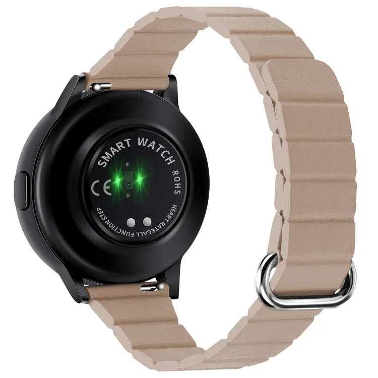 Dây đồng hồ da khóa nam châm 22mm, dành cho Samsung Galaxy Watch3 45mm