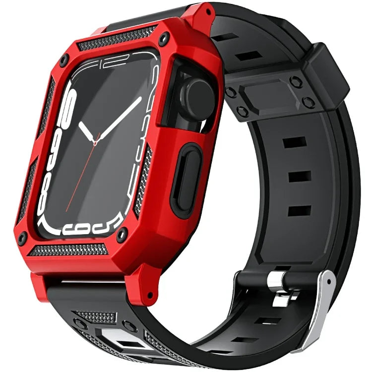 Bộ dây đồng hồ silicone quân đội + ốp đồng hồ, Dành cho Apple Watch Series 9/8/7 45mm, Dành cho Apple Watch Series 9/8/7 41mm