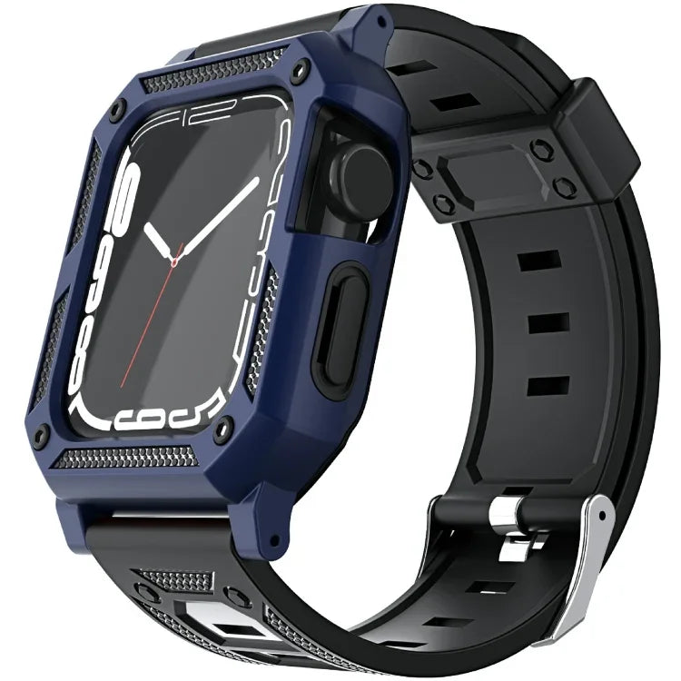Bộ dây đồng hồ silicone quân đội + ốp đồng hồ, Dành cho Apple Watch Series 9/8/7 45mm, Dành cho Apple Watch Series 9/8/7 41mm