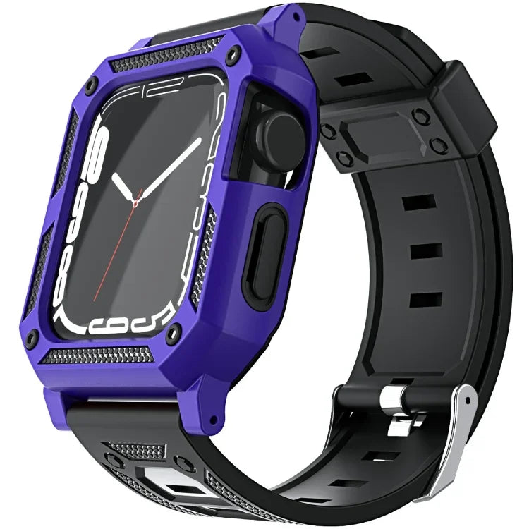 Bộ dây đồng hồ silicone quân đội + ốp đồng hồ, Dành cho Apple Watch Series 9/8/7 45mm, Dành cho Apple Watch Series 9/8/7 41mm