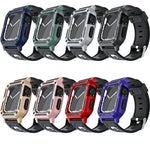 Bộ dây đồng hồ silicone quân đội + ốp đồng hồ, Dành cho Apple Watch Series 9/8/7 45mm, Dành cho Apple Watch Series 9/8/7 41mm