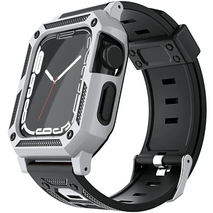 Bộ dây đồng hồ silicone quân đội + ốp đồng hồ, Dành cho Apple Watch Series 9/8/7 45mm, Dành cho Apple Watch Series 9/8/7 41mm