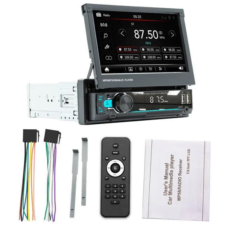 Máy nghe nhạc MP5 ô tô 7 inch 9901 có thể thu vào, hỗ trợ FM & Internet điện thoại di động, 9901